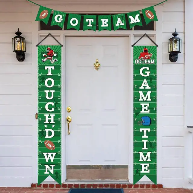 Alt view image 4 of 7 - Football Decorations Porch Sign Banner - Welcome Hanging Door Banner for Sport Theme Party Game Time Festival Party Supplies
