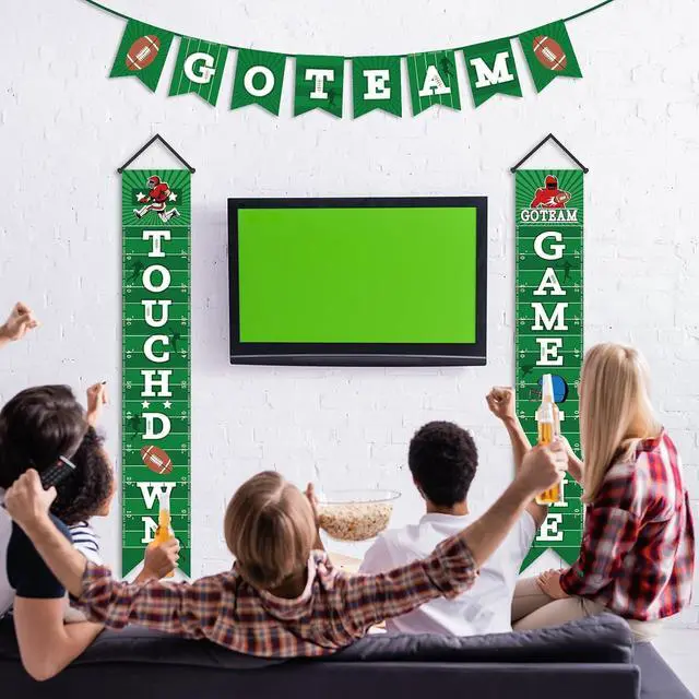 Alt view image 5 of 7 - Football Decorations Porch Sign Banner - Welcome Hanging Door Banner for Sport Theme Party Game Time Festival Party Supplies