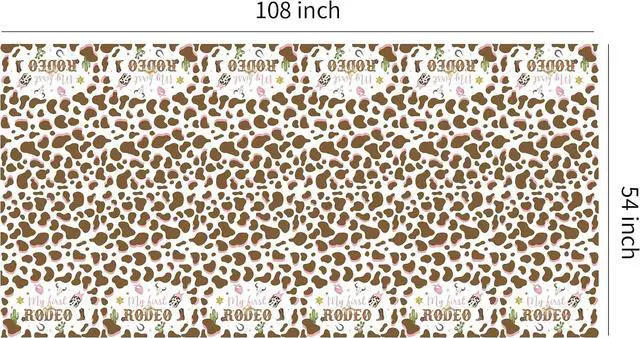 Alt view image 7 of 7 - My First Rodeo Party Supplies Girl Tablecloth - Western Cowgirl 1st Birthday Decorations Table Cover, Wild West One-Year-Old Birthday Supplies Table Cloth - 3 Pcs(54in x 108in)