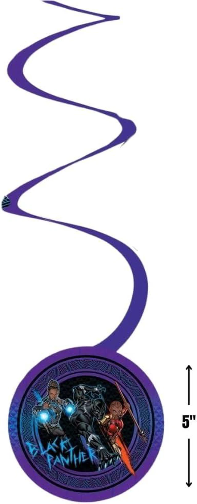 Alt view image 2 of 4 - Stunning Black Panther Wakanda Forever Spiral Hanging Decorations (Pack of 12) - Multicolor Paper - Perfect for Themed Events, Parties & Celebrations