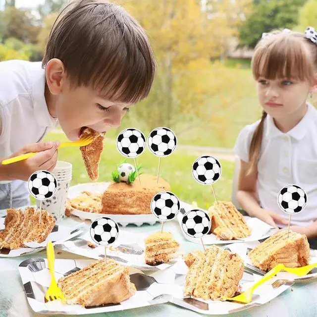 Alt view image 7 of 7 - 50pcs Soccer Cupcake Toppers Party Decorations for Birthday Baby Shower Soccer Fans Men Birthday Party Favors Supplies