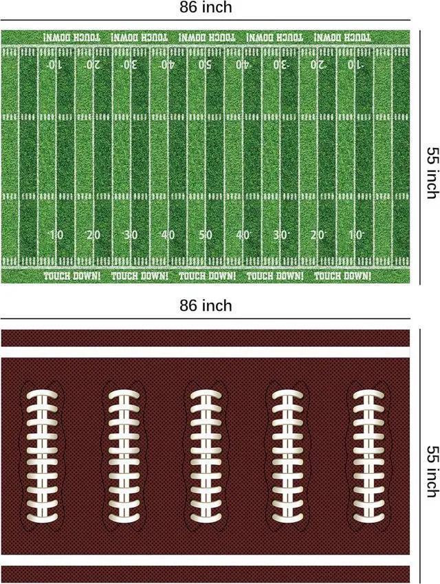 Alt view image 7 of 7 - Srua Don 4 Pack Football Party Decorations Tablecloth, Football Party Supplies Table Cover, Football Table Decorations for Birthday Baby Shower Touch Down Game Day (86in x 55in)