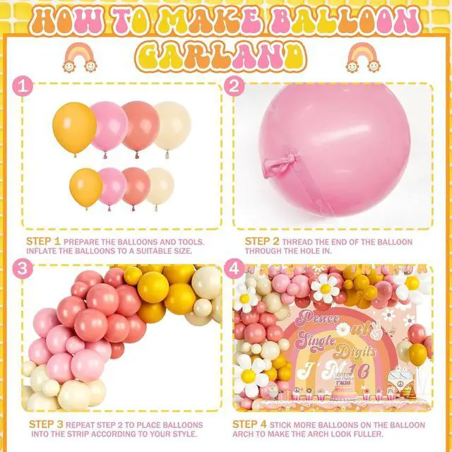 Alt view image 3 of 7 - Party Inspo Peace Out Single Digits Party Décor, 10th Birthday Decorations for Girl, Groovy Im 10 Backdrop Banner Cake Topper Number 10 Foil Balloon for Boho Ten is a Vibe Birthday Party