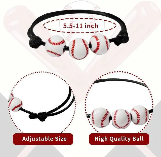 Alt view image 3 of 6 - 32PCS Baseball Party Favors, 16PCS Baseball Gift Bags and 16PCS Baseball Charms, Baseball Party Decorations Baseball Birthday Party Supplies Goodie Bags Adjustable Sport Gifts for Teams