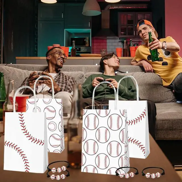 Alt view image 6 of 6 - 32PCS Baseball Party Favors, 16PCS Baseball Gift Bags and 16PCS Baseball Charms, Baseball Party Decorations Baseball Birthday Party Supplies Goodie Bags Adjustable Sport Gifts for Teams