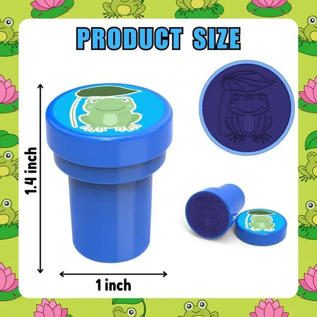 Alt view image 4 of 7 - 36PCS Frog Party Favors - 24PCS Pre-Cut Temporary Tattoos & 12PCS Stamps - Ideal Animal Frog Princess Themed Birthday Card Decorations Supplies Goodie Bag Cute Rewards for Boys Girls Classroom Gifts