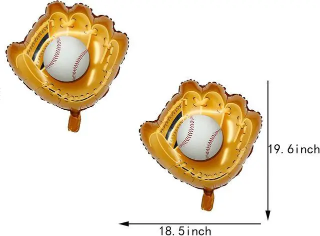 Alt view image 3 of 7 - 18pcs Glove Baseball Foil Balloons 20 Inch Sports Mylar Balloon with Latex Balloons for Baseball Themed Birthday Party Supplies Baby Shower Decoration