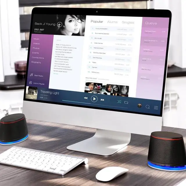 Alt view image 7 of 7 - Sanyun SW102 Computer Speakers for Desktop PC Laptop, 2.0 USB Powered