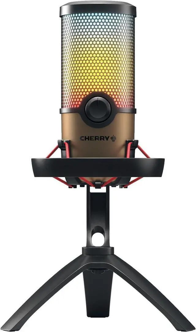 Main image of Cherry UM 9.0 PRO RGB, USB Microphone with RGB Lighting, for Gaming, Streaming, Podcast, ASMR, 4 Polar Patterns, Compatible with PC/Mac/PS4/PS5, Black/Copper