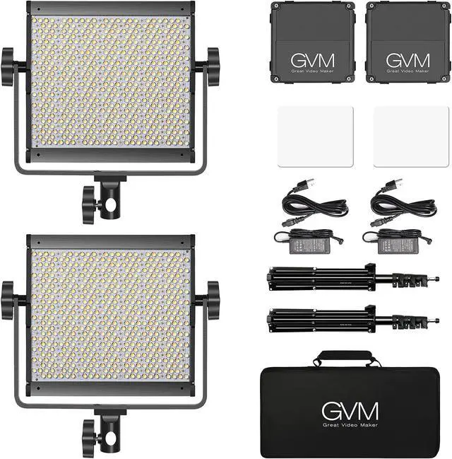 Alt view image 7 of 7 - GVM RGB Video Lighting, Bi-Color Led Video Light Kit with APP Control, 2 Packs 850D Photography Lighting Kit CRI 97+ for Web Conference, YouTube, Gaming, Zoom, Aluminum Alloy Shell