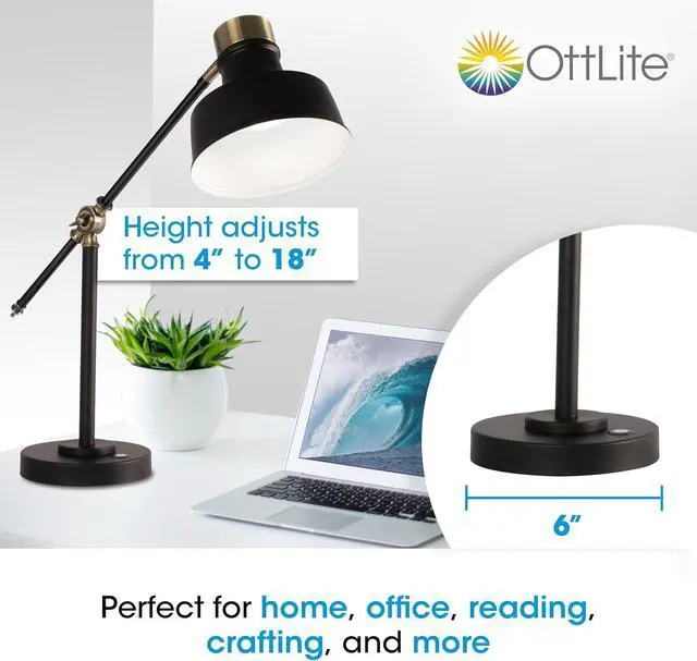 Alt view image 5 of 7 - OttLite Balance LED Desk Lamp with USB Port - Modern, Adjustable, Desk Light