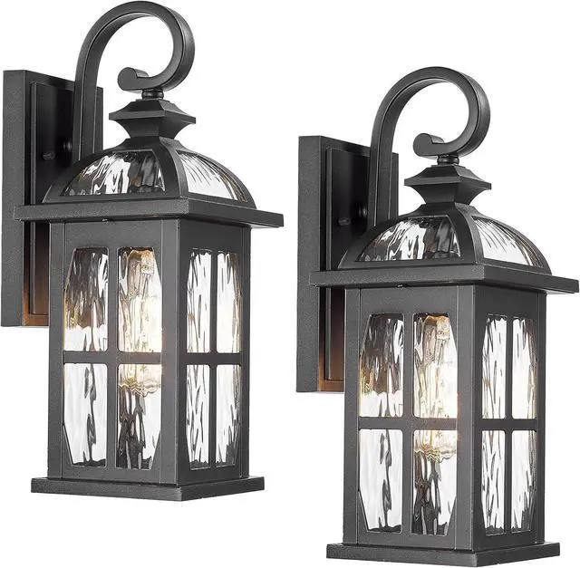 Main image of Darkaway Outdoor Wall Light Exterior Light Fixture with Water Ripple Glass, Aluminum Outside Lights Sconces Exterior Lighting for House Porch Patio Doorway Garage