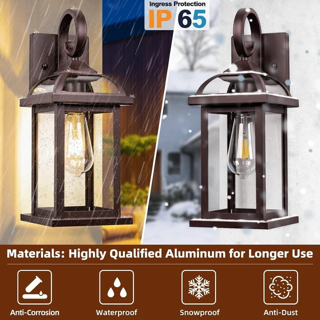 Alt view image 2 of 7 - Bronze Exterior Lighting Fixtures Anti-Rust Aluminum