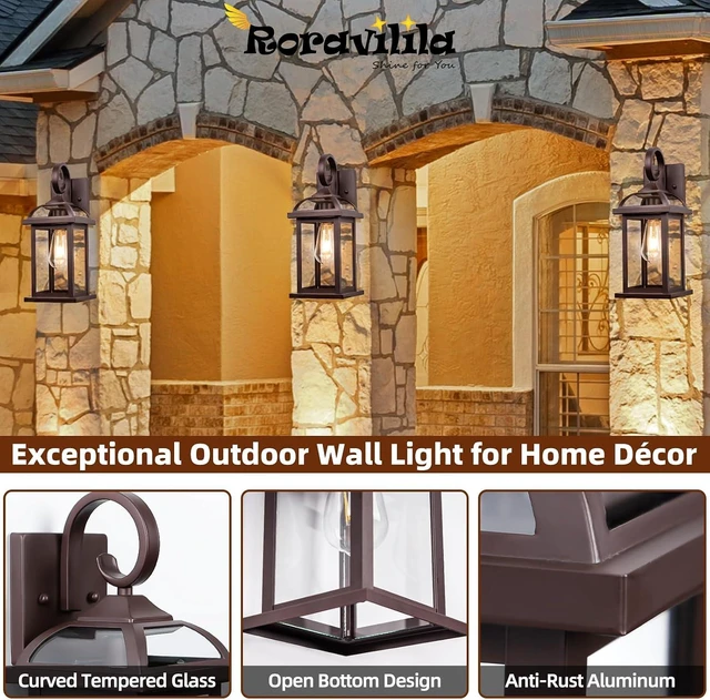 Alt view image 3 of 7 - Bronze Exterior Lighting Fixtures Anti-Rust Aluminum