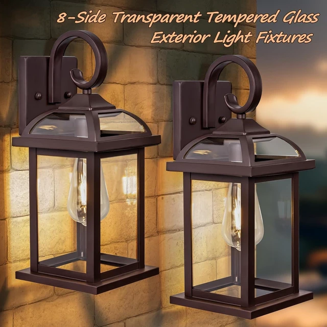 Alt view image 4 of 7 - Bronze Exterior Lighting Fixtures Anti-Rust Aluminum