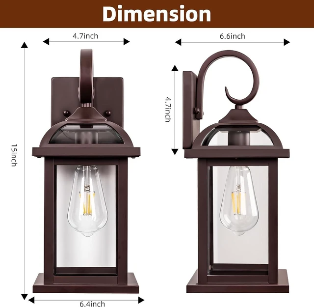 Alt view image 7 of 7 - Bronze Exterior Lighting Fixtures Anti-Rust Aluminum