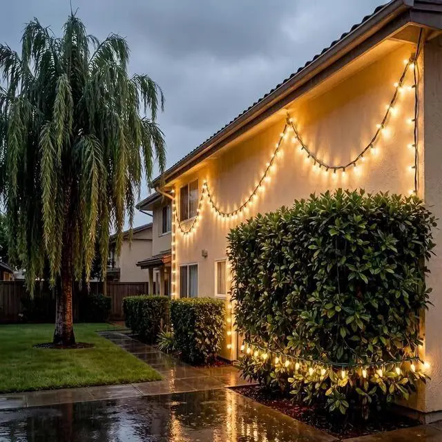 Alt view image 2 of 7 - 150 LED Warm White Christmas Lights, UL Certified 22# Green Wire 50 Ft, Commercial Grade Decorative Lighting String, for Indoor and Outdoor Use.