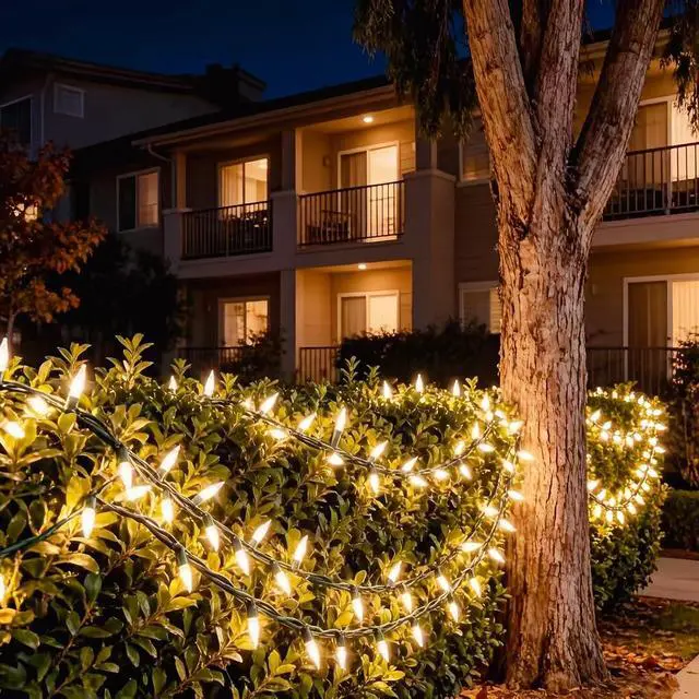 Alt view image 3 of 7 - 150 LED Warm White Christmas Lights, UL Certified 22# Green Wire 50 Ft, Commercial Grade Decorative Lighting String, for Indoor and Outdoor Use.