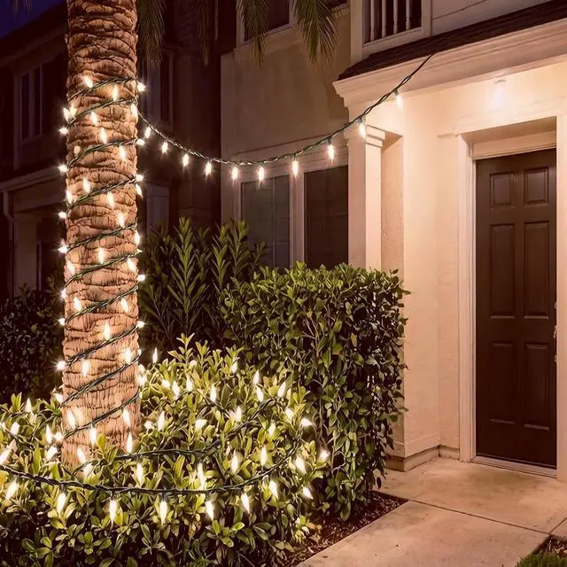 Alt view image 6 of 7 - 150 LED Warm White Christmas Lights, UL Certified 22# Green Wire 50 Ft, Commercial Grade Decorative Lighting String, for Indoor and Outdoor Use.