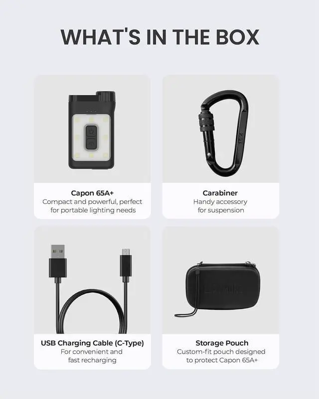Alt view image 6 of 7 - Claymore Capon 65A+ Black Ultra-Light Clip-On Cap Light USB-C Rechargeable 230LM LED Compact Headlamp | 3 Modes IP54 Water-Resistant Up to 19 Hrs Runtime for Camping, Running, Outdoor