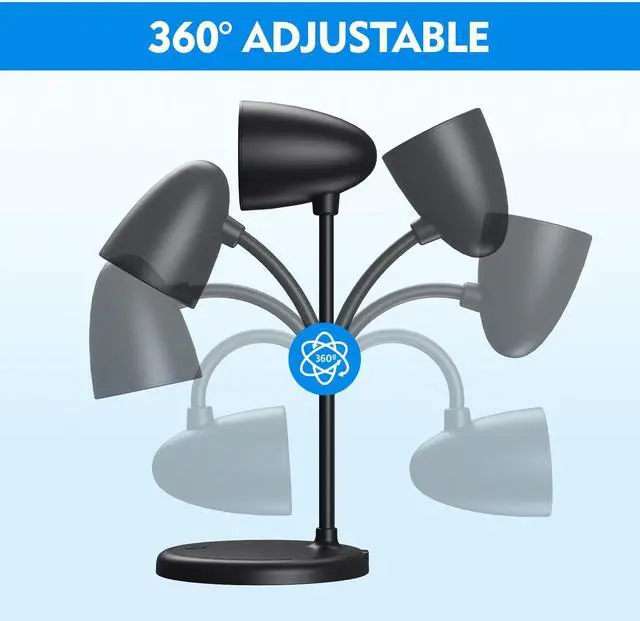 Alt view image 6 of 7 - LED Desk Lamp for Home Office,3 Light Colors,Table Lamp,Dimmable Reading Light for Bedside Small Desk Lamp for College Dorm Room,Bedroom Desk Light,Black