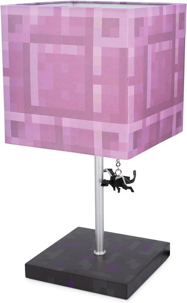 Main image of Minecraft Nether Portal Desk Lamp with Ender Dragon Pull | Nightstand Table Lamp with LED Mood Light for Bedroom, Desk, Living Room, Playroom | Home Decor Kids Room Essentials | Video Game Gifts