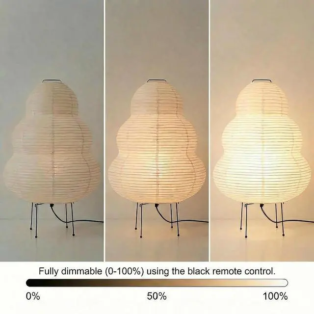 Alt view image 3 of 7 - Akari Noguchi Rice Paper Lamp Japanese Paper Lantern Lamp Japanese Japandi Floor/Table Lamp for Soft Ambient Lighting (Akari)