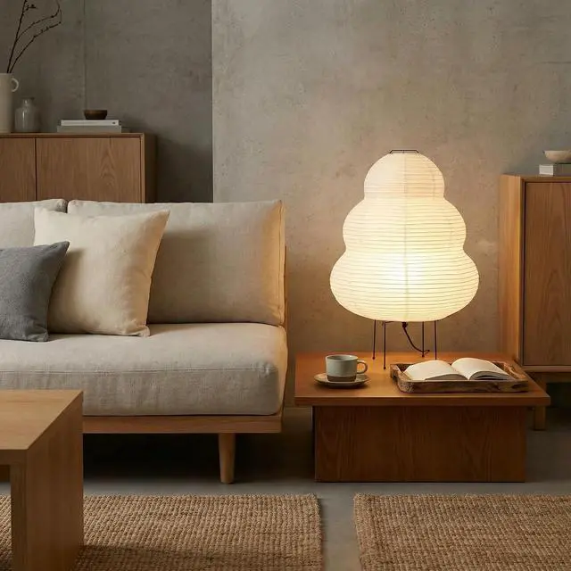 Alt view image 7 of 7 - Akari Noguchi Rice Paper Lamp Japanese Paper Lantern Lamp Japanese Japandi Floor/Table Lamp for Soft Ambient Lighting (Akari)