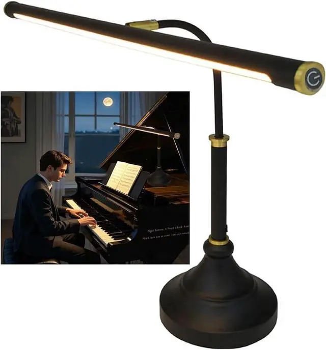 Main image of HomeFocus Piano Light,Piano Lamp,Music Lamp,Eye-Care Reading Light,Desk Lamp,Black