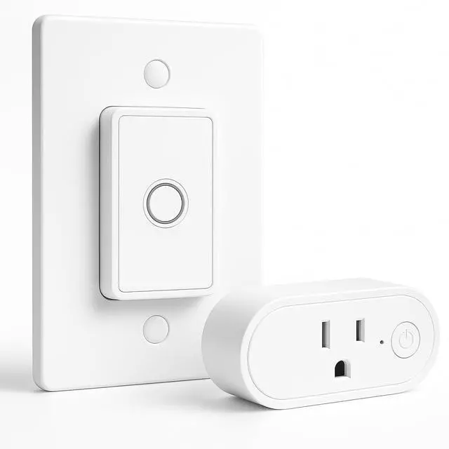 Main image of Remote Control Outlet: Wireless On Off Outlet Switch Lamps Fans & Appliances Indoor Renter Friendly 100FT Range No Wiring