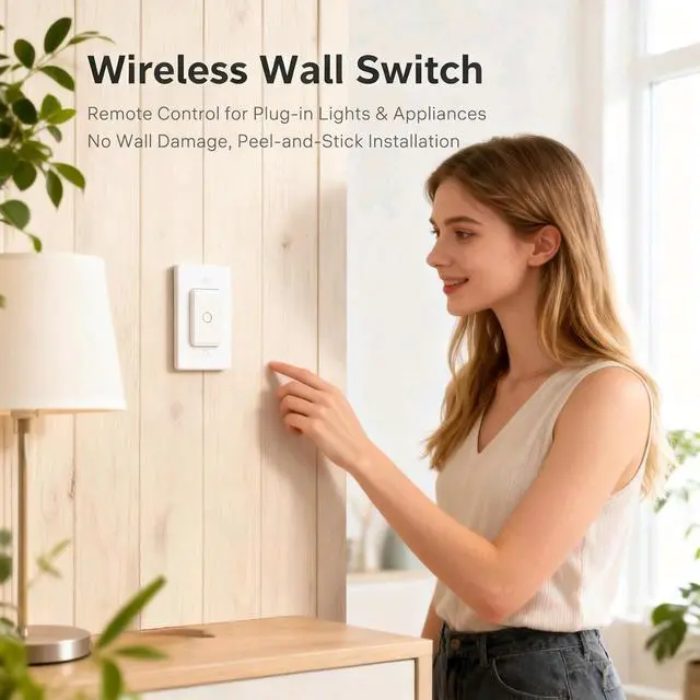 Alt view image 3 of 7 - Remote Control Outlet: Wireless On Off Outlet Switch Lamps Fans & Appliances Indoor Renter Friendly 100FT Range No Wiring