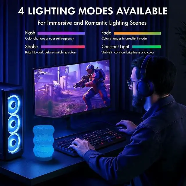 Alt view image 7 of 7 - Wave Table Lamp - Modern Bedside Light for Bedroom, Desk, Nightstand, or Office - Mood Lighting Lamp - Eco-Friendly Gift Idea - Unique Home Decor - LED Night Light (Mini)