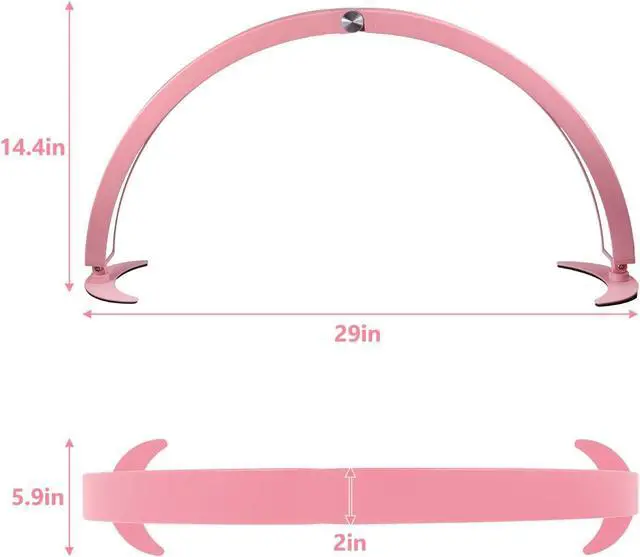 Alt view image 6 of 6 - Half Moon Light for Nail Desk, 29in Foldable Half Moon Table Lamp with Wire Controller & Remote, Bright Arch Nail Light with 7 Cool/Warm Tones & 10 Brightness Levels