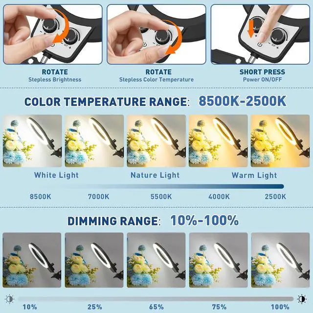 Alt view image 5 of 7 - Silicone Mat Helping Hands Soldering Station, 30X/10X Magnifying Glass with Light for Electronics Craft Hobby, 4 PCB Arms, Infinite Colors Stepless Dimming LED Magnifier Lamp with Stand