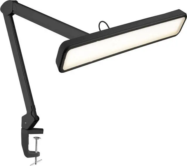 Main image of Neatfi XL 2,500 Lumens 30W LED Task Lamp with Clamp | 324 SMD LEDs | CCT | 5 Light Modes | 3000K6000K | Dimmable | Adjustable Arm with Clamp | Desk Light for Home (Black, 22-Inch Wide Shade)
