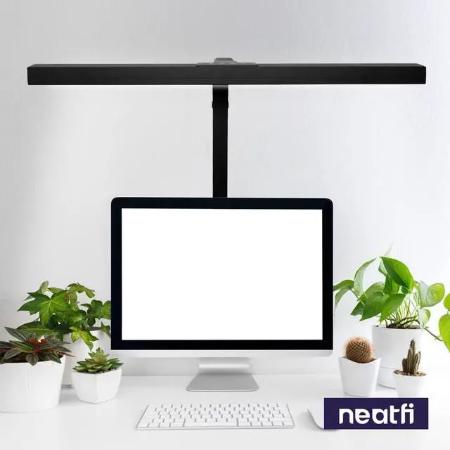 Alt view image 5 of 7 - Neatfi 3,000 Lumens LED Desk Lamp with Clamp | Dimmable | 5 Brightness Levels & 5 Light Modes | Memory Function | Eye-Caring Flexible Lamp for Home & Office (31.5 Inches, Black)
