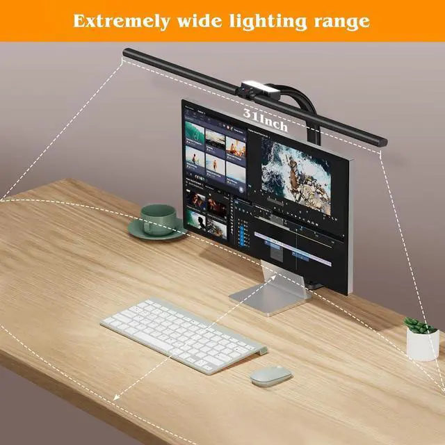 Alt view image 4 of 7 - AKRRYR Led Desk Lamp for Home Office,24W Bright Eye-Caring Desk Light with Clamp,5 brightness and 5 temperatures Dimmable Workbench Task Light, Adjustable Gooseneck Table Lamp for Monitor Study(black)