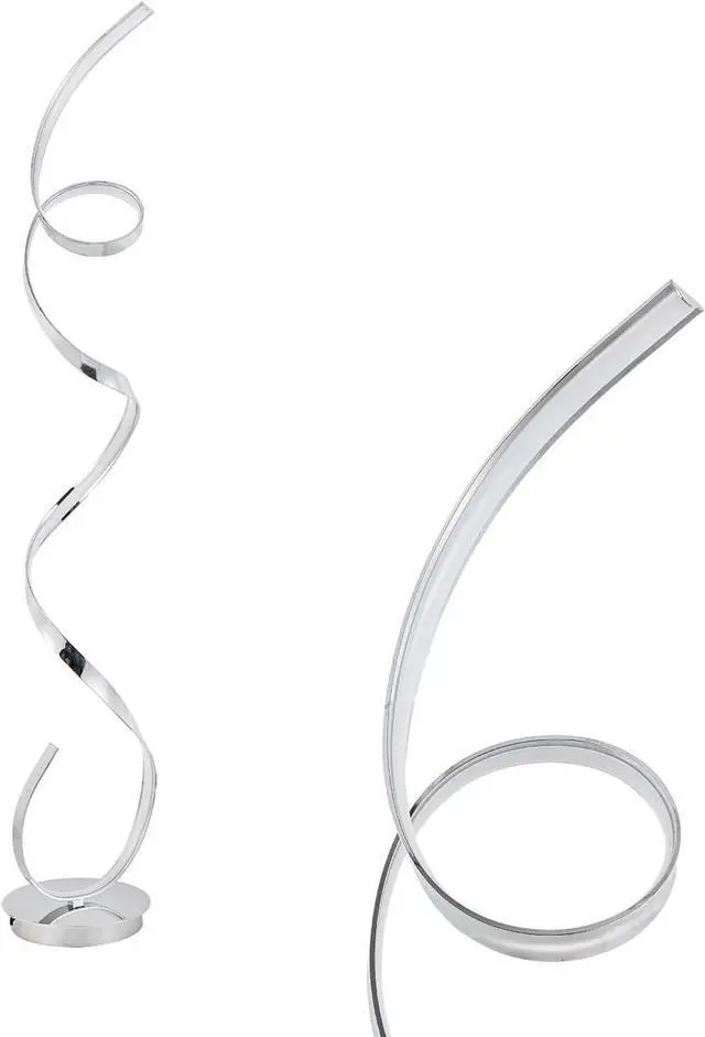 Main image of 59 inches Twisted Floor Standing Lamp, 60W Adjustable Bright and Infinitely Dimmable, LED Modern Silver Floor Tall Lamp for Living Room Bedroom Office with Remote, (luminum Chrome)