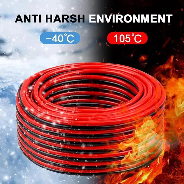 Alt view image 5 of 7 - 10 Gauge Electrical Wire, 600V 10 AWG 2 Conductors Tinned Copper Parallel Wire 50ft, Insulated Stranded Low Voltage Wire for Solar Panel, Automotive, Audio Auto, LED Lighting(10 AWG 50FT)