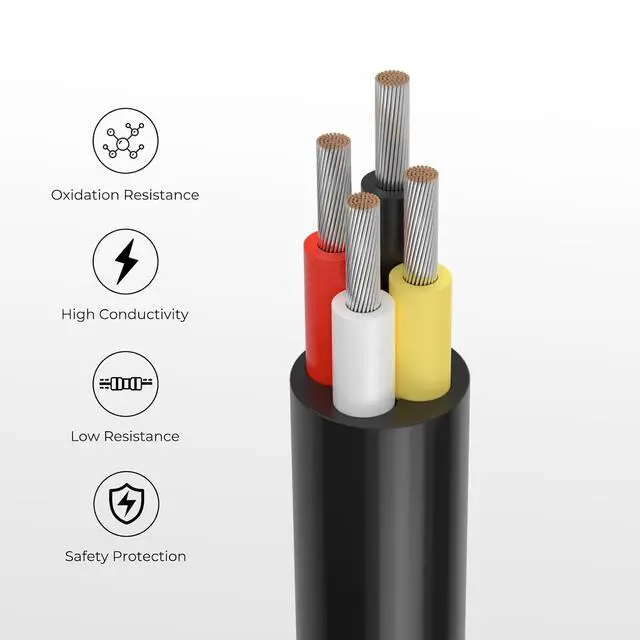 Alt view image 2 of 7 - Firmerst 24 Gauge 100 ft 4 Conductor Tinned Copper Stranded Wire for Lighting, Speakers, Low-Voltage Systems, ETL Listed