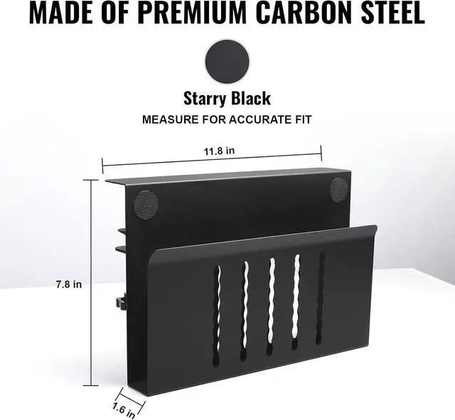 Alt view image 3 of 7 - Under Desk Storage Organizer, Laptop Holder for Desk with Pen Slot (Black) | osseph Desk Storage, Laptop Holder for Desk, Pen Slot