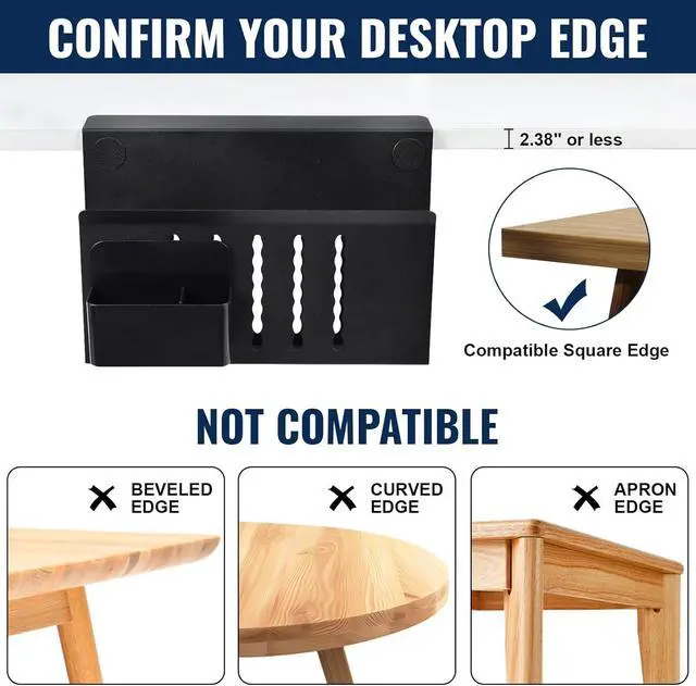 Alt view image 4 of 7 - Under Desk Storage Organizer, Laptop Holder for Desk with Pen Slot (Black) | osseph Desk Storage, Laptop Holder for Desk, Pen Slot