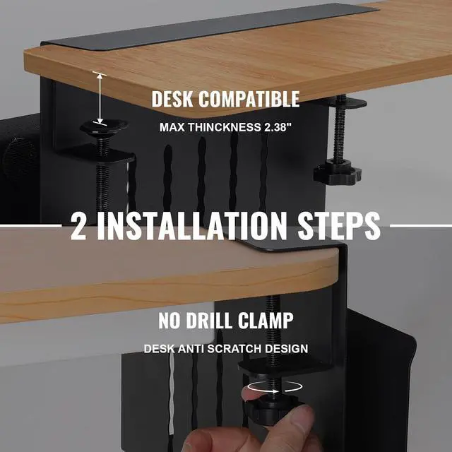 Alt view image 6 of 7 - Under Desk Storage Organizer, Laptop Holder for Desk with Pen Slot (Black) | osseph Desk Storage, Laptop Holder for Desk, Pen Slot