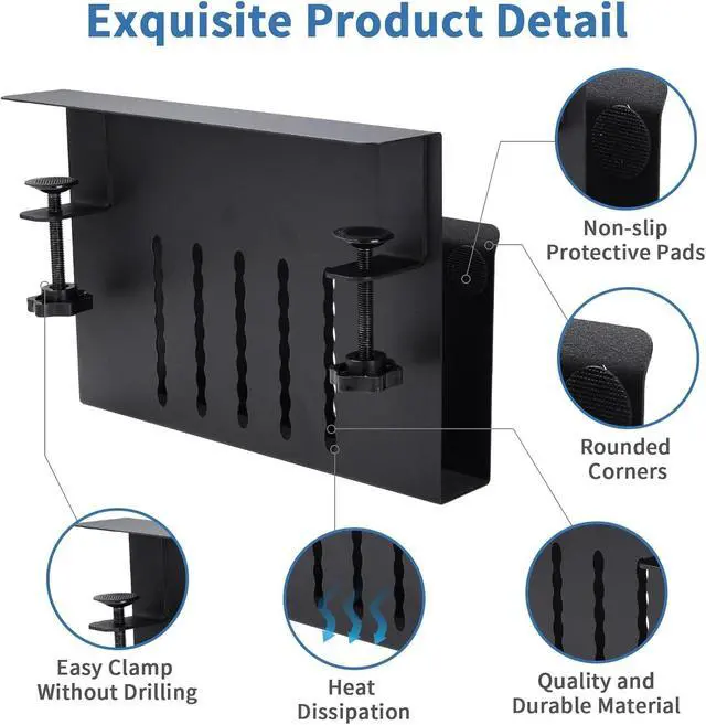 Alt view image 7 of 7 - Under Desk Storage Organizer, Laptop Holder for Desk with Pen Slot (Black) | osseph Desk Storage, Laptop Holder for Desk, Pen Slot