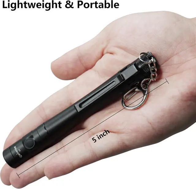 Alt view image 6 of 7 - Pen Light Flashlight Rechargeable - Mini EDC Pocket Flashlight 300 Lumens with Clip and Diffuser, Aluminum Alloy Pen Torch in Gift Box for Work, Inspection, Emergency UseBlack