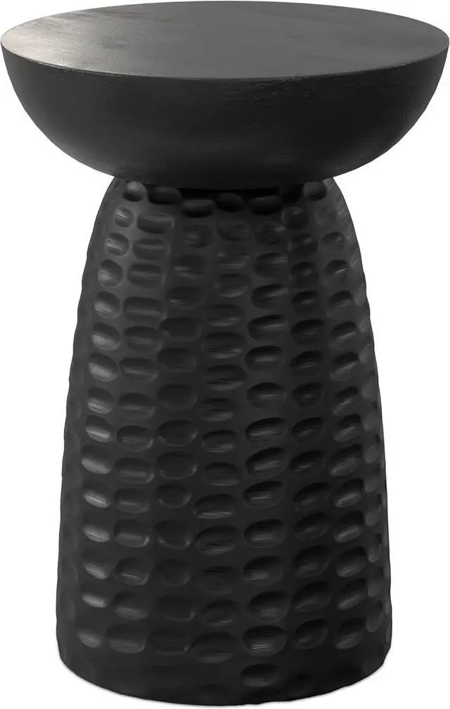 Main image of SIMPLIHOME Boyd End Table - 13" Wide x 18" High Solid Mango Wood Round Accent Table in Black, Handcrafted Contemporary Nightstand or Lamp Stand for Living Room, Bedroom, or Office, Assembled