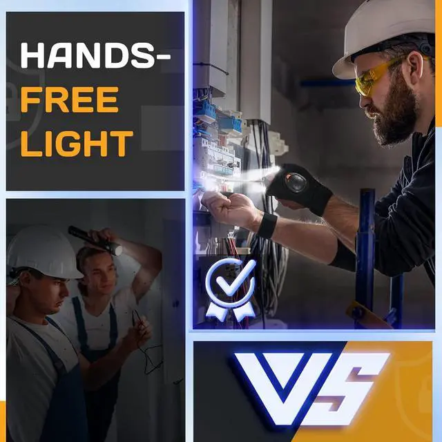 Alt view image 6 of 7 - PARIGO Flashlight Gloves for Men Rechargeable (1 Pair) Stocking Stuffers for Men Dad Him Husband Teen Boys, Christmas Birthday Gifts Cool Gadgets Led Gloves for Fishing Camping Repairing