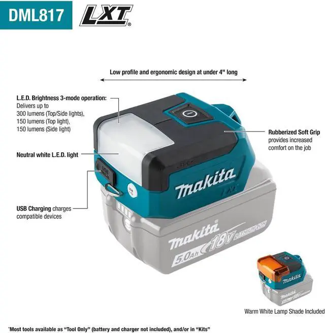 Alt view image 2 of 7 - Makita DML817 18V LXT® Compact L.E.D. Flashlight, Flashlight Only