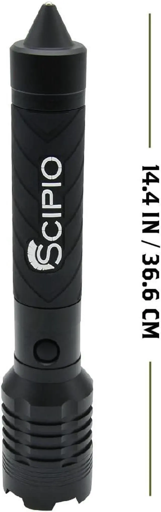 Alt view image 4 of 7 - Scipio Tactical Rechargeable LED Flashlight - 4000 Lumens with Glass Breaker and Bright Light