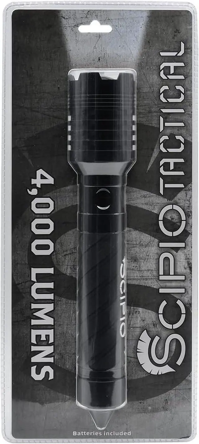 Alt view image 5 of 7 - Scipio Tactical Rechargeable LED Flashlight - 4000 Lumens with Glass Breaker and Bright Light